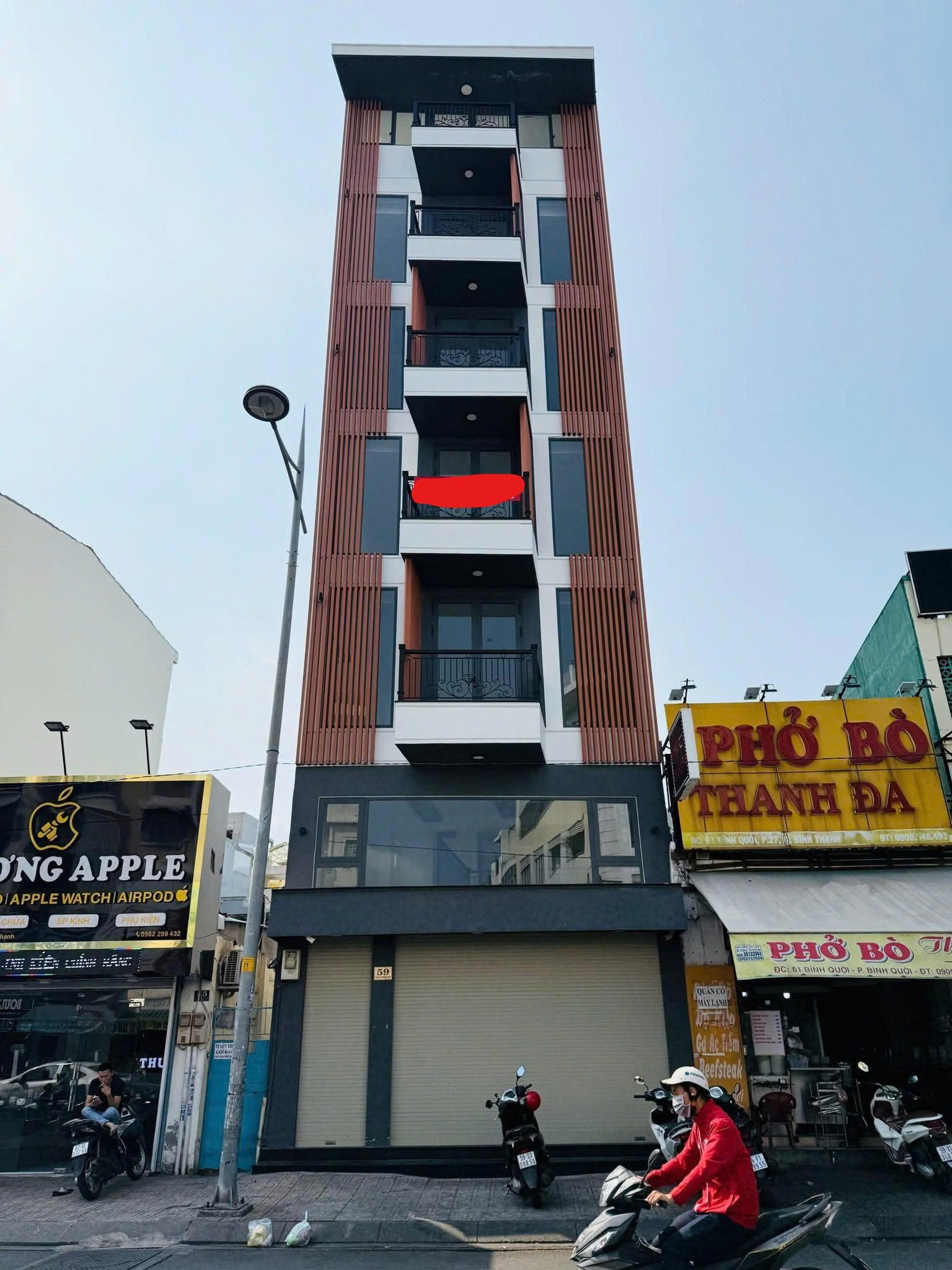 Cho Thuê Tòa Nhà 59 Bình Quới, Phường 27, Quận Bình Thạnh – 7 Tầng, Thang Máy